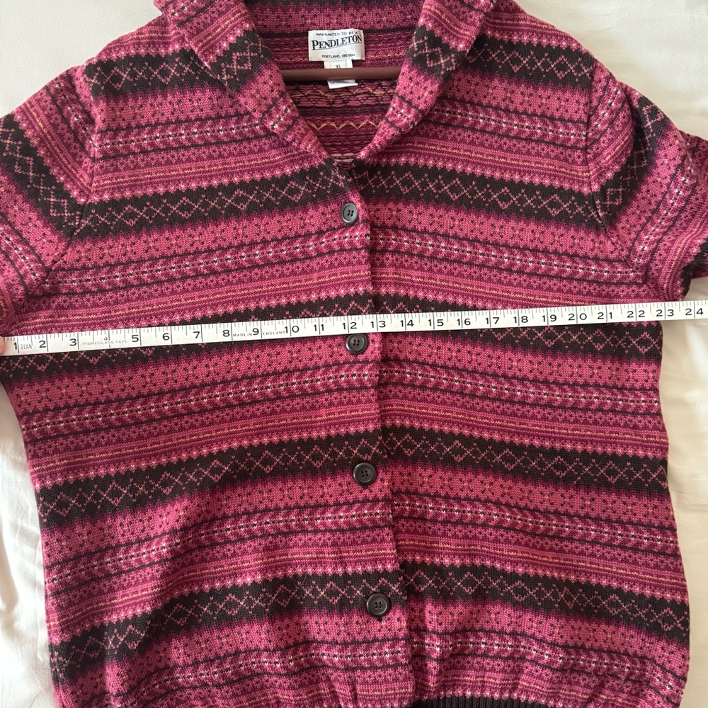 Pendleton Women Brown and Pink Knit Cardigan - Picture 6 of 9
